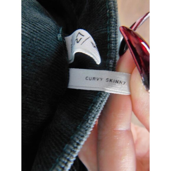 LOFT Curvy Skinny Corduroy Pants Dark Teal Stretch 5-Pocket 4/27 Wicca Vibe - Picture 11 of 12